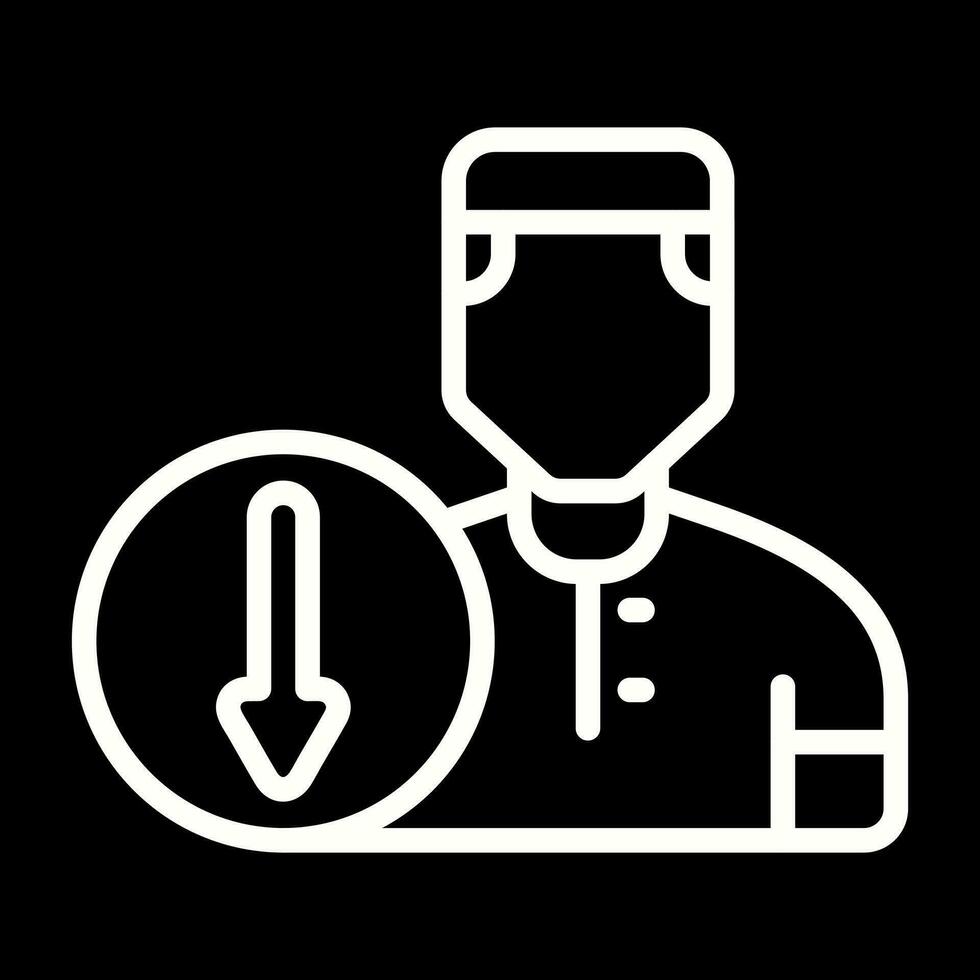 icône de vecteur vers le bas de l'utilisateur