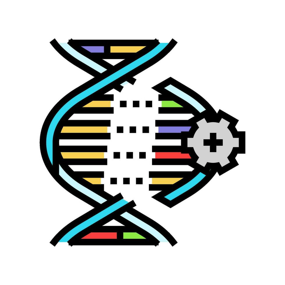 génétique modification cryptogénétique Couleur icône vecteur illustration