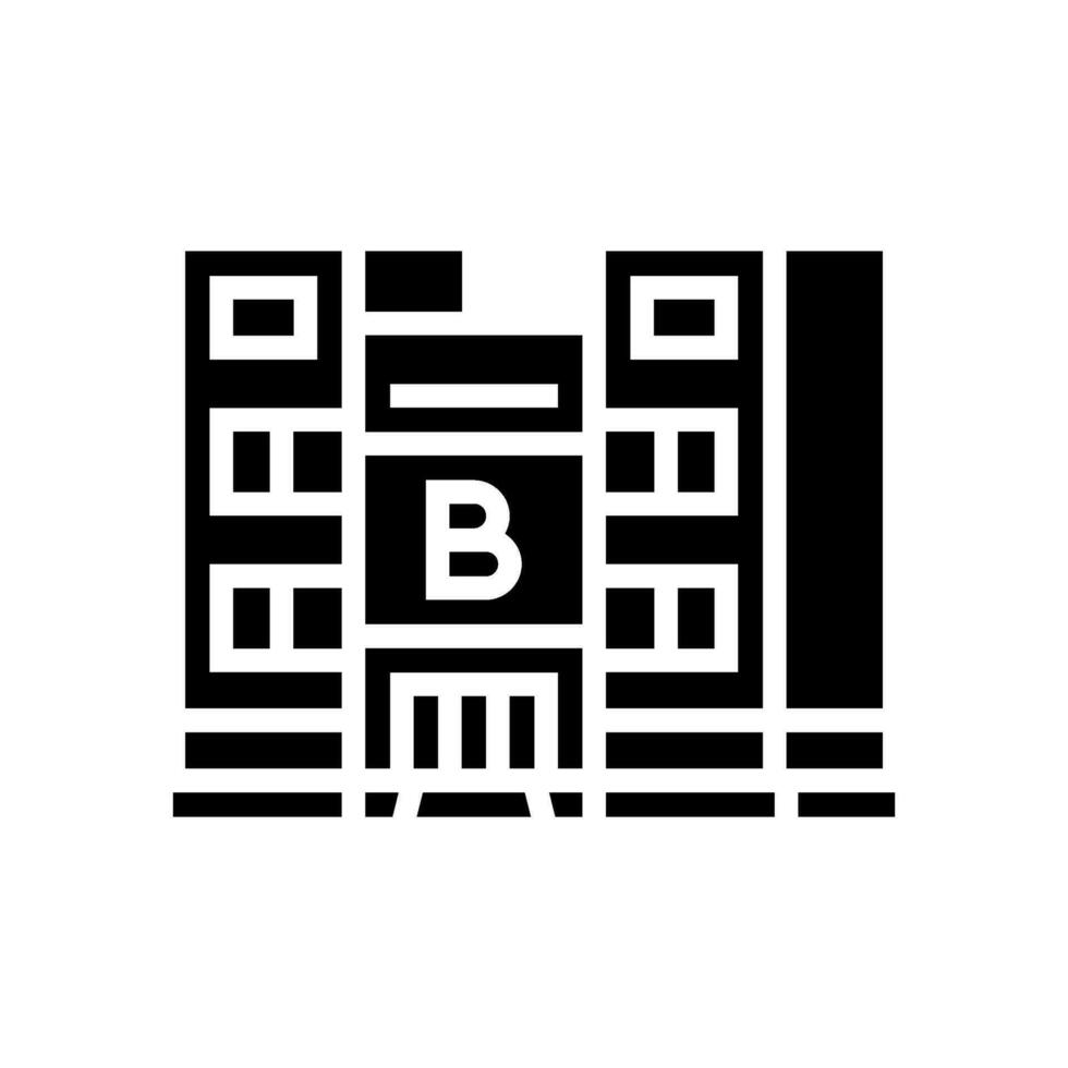 maison banque bâtiment glyphe icône vecteur illustration