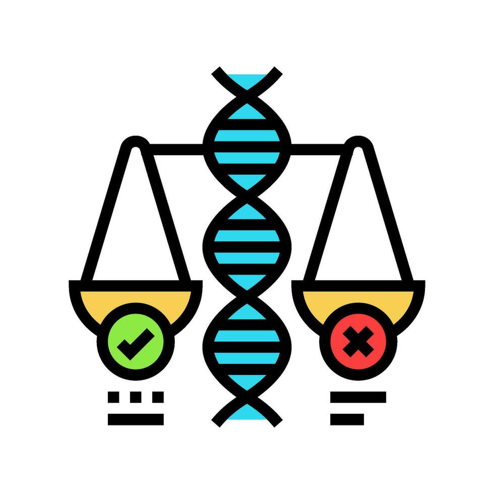 éthique la génétique cryptogénétique Couleur icône vecteur illustration
