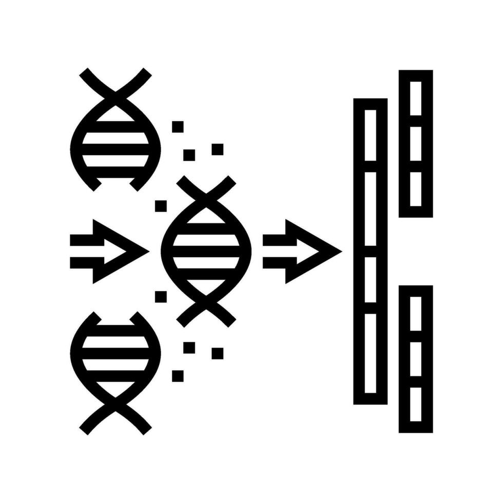 gène épissure cryptogénétique ligne icône vecteur illustration