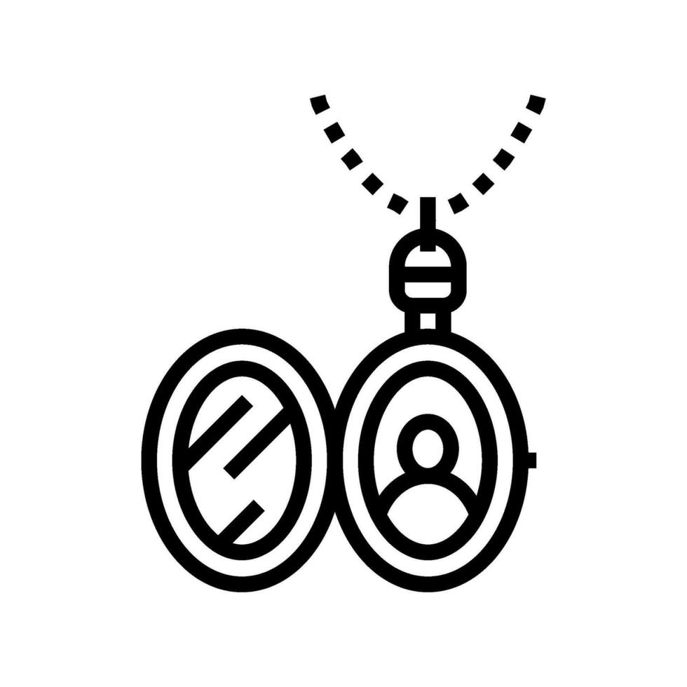 médaillon bijoux mode ligne icône vecteur illustration