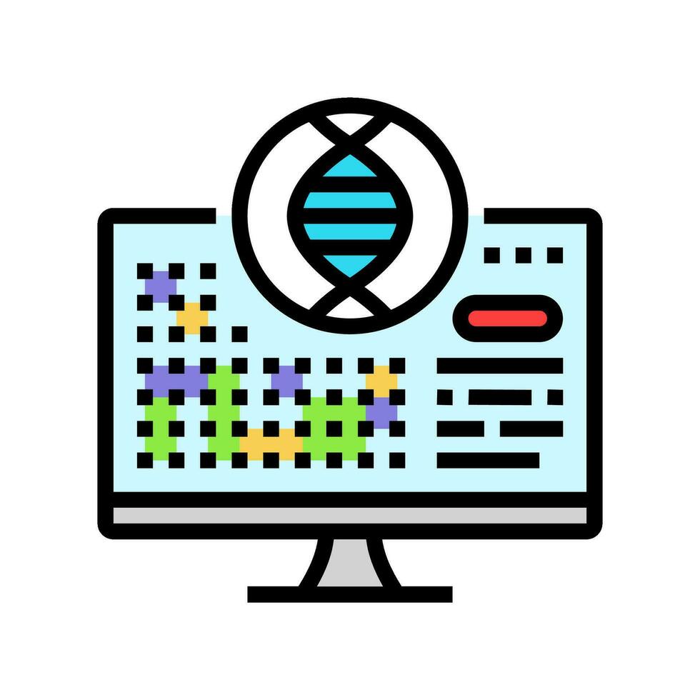 bioinformatique cryptogénétique Couleur icône vecteur illustration