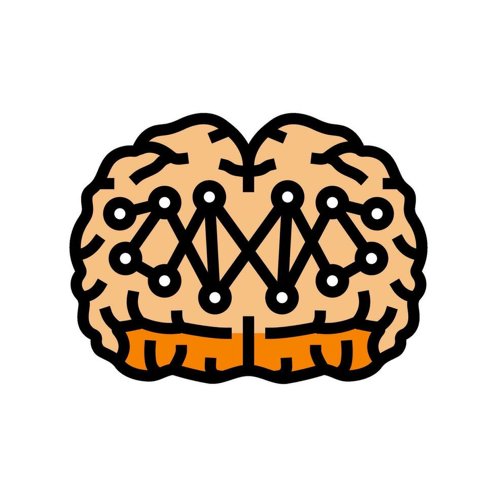 neural connectivité neuroscience neurologie Couleur icône vecteur illustration