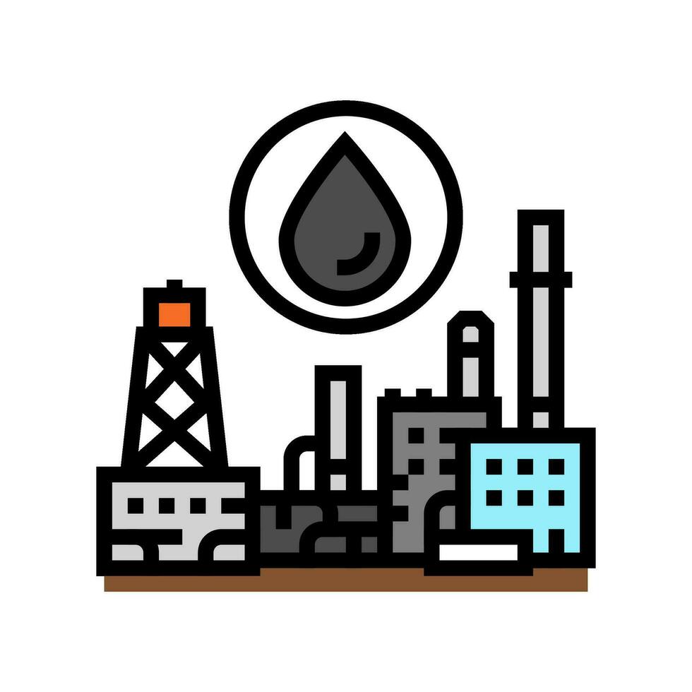 pétrochimie pétrole industrie Couleur icône vecteur illustration