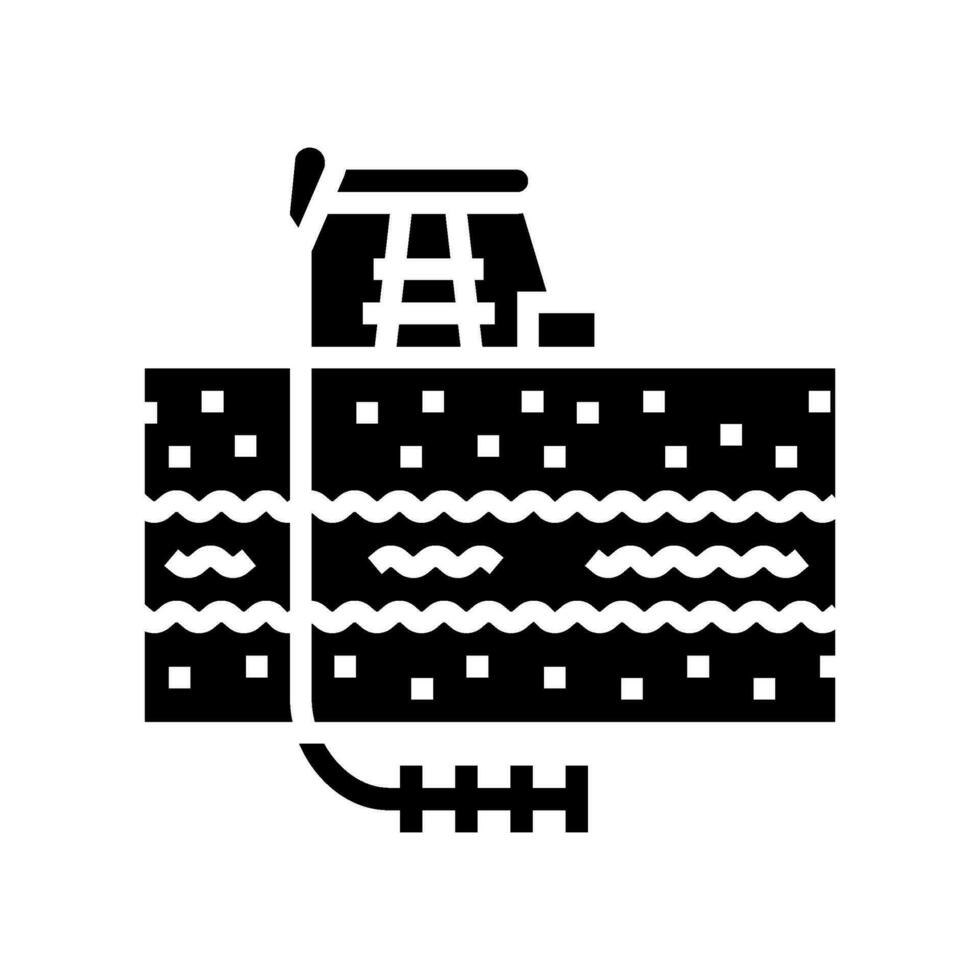 hydraulique fracturation pétrole industrie glyphe icône vecteur illustration