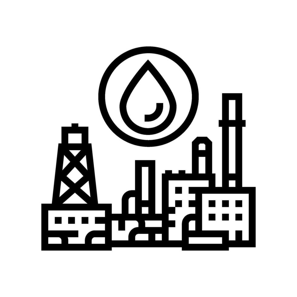 pétrochimie pétrole industrie ligne icône vecteur illustration