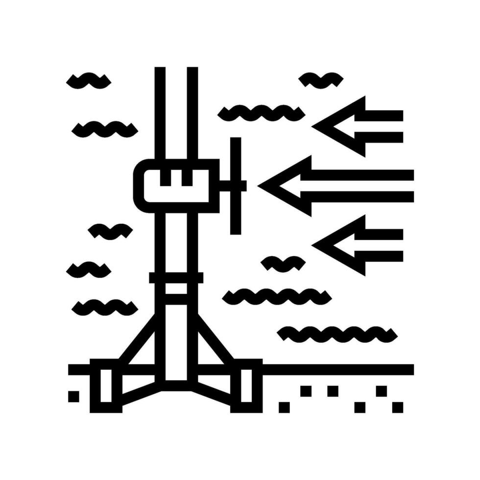 courant énergie marée Puissance ligne icône vecteur illustration