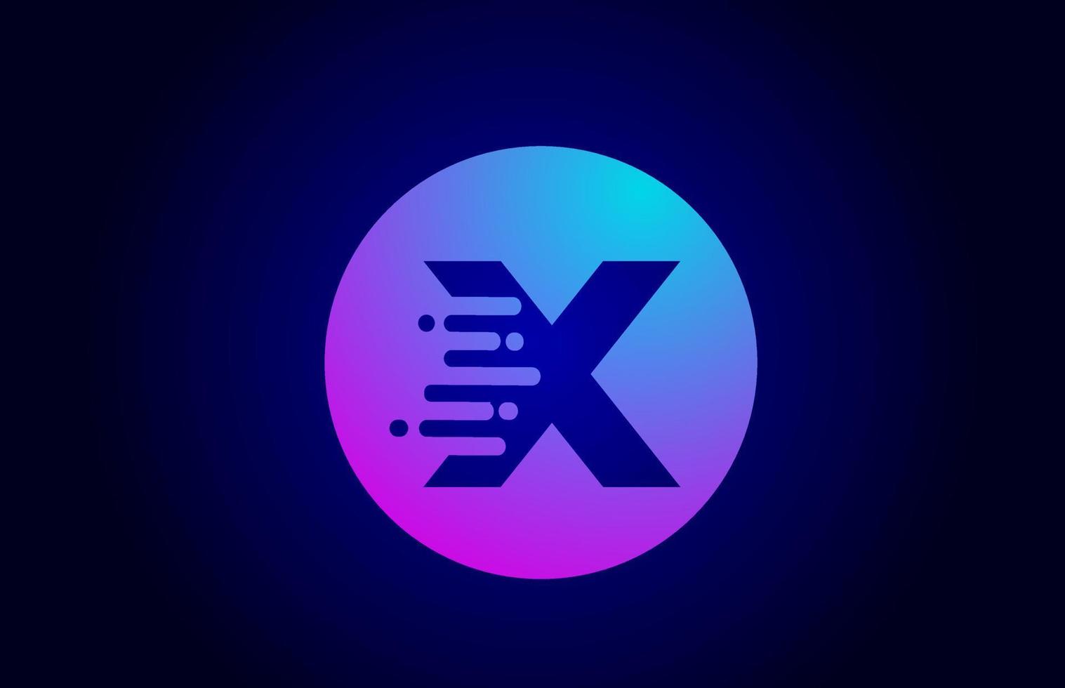 logo de lettre de l'alphabet rose bleu x pour les entreprises et les entreprises avec un design dégradé. couleur pastel pour l'identité d'entreprise vecteur