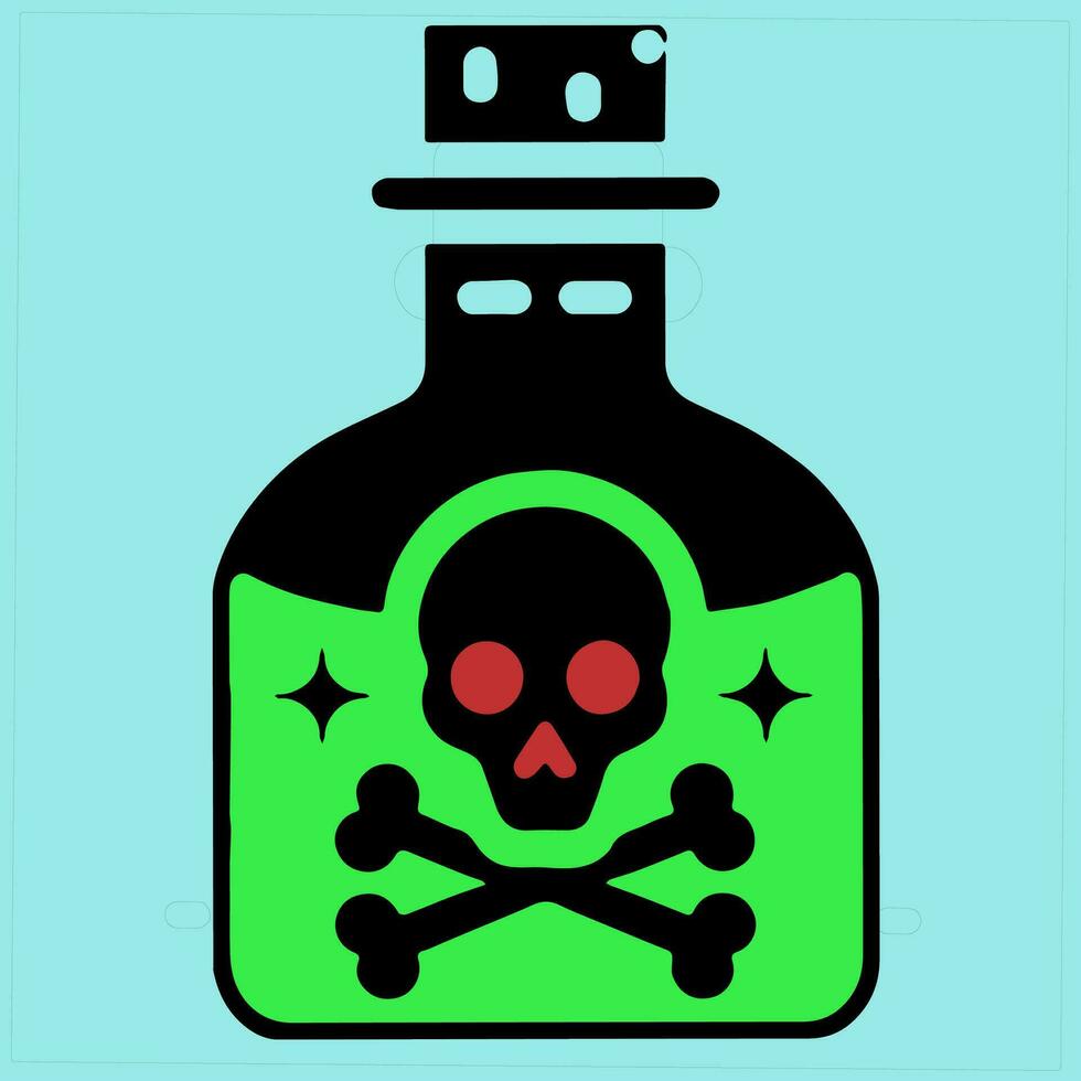 vecteur icône de une bouteille étiqueté toxique poison