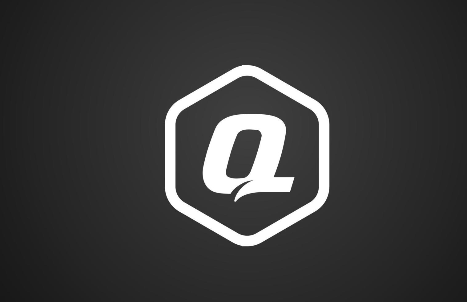 q création d'icône de logo lettre alphabet noir et blanc avec losange pour entreprise et société vecteur