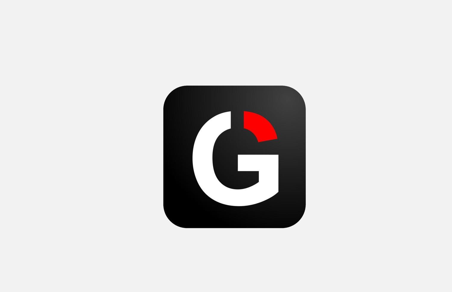 conception simple d'icône de logo de lettre de l'alphabet g blanc rouge pour les entreprises et l'entreprise vecteur