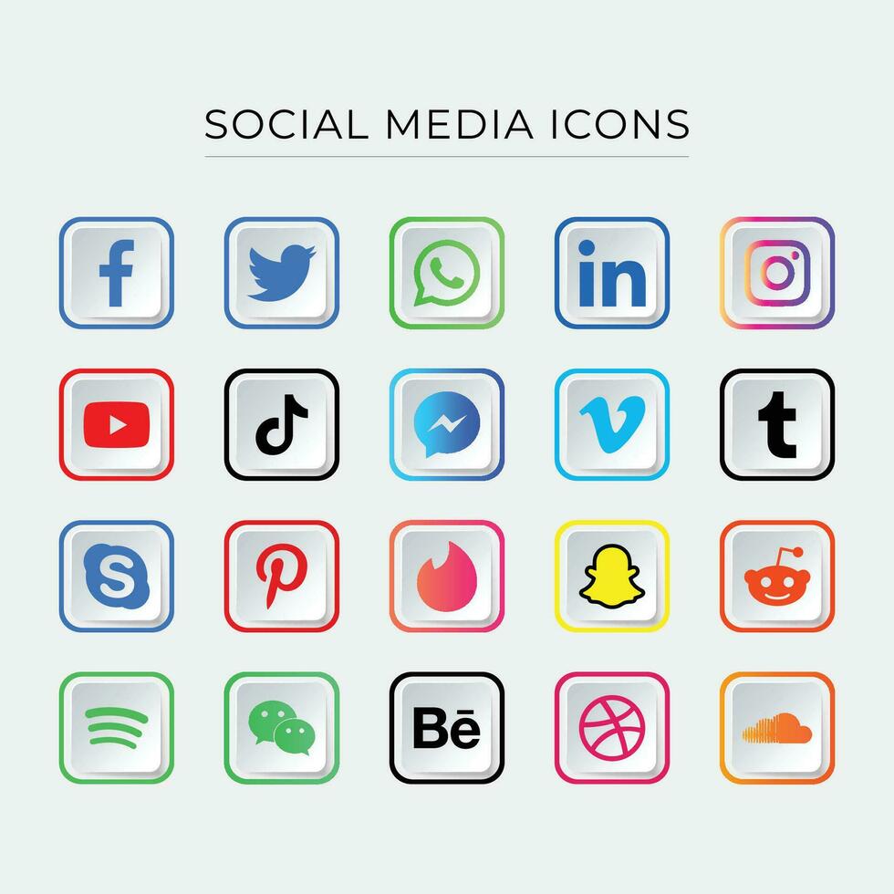 social médias vecteur icône collections