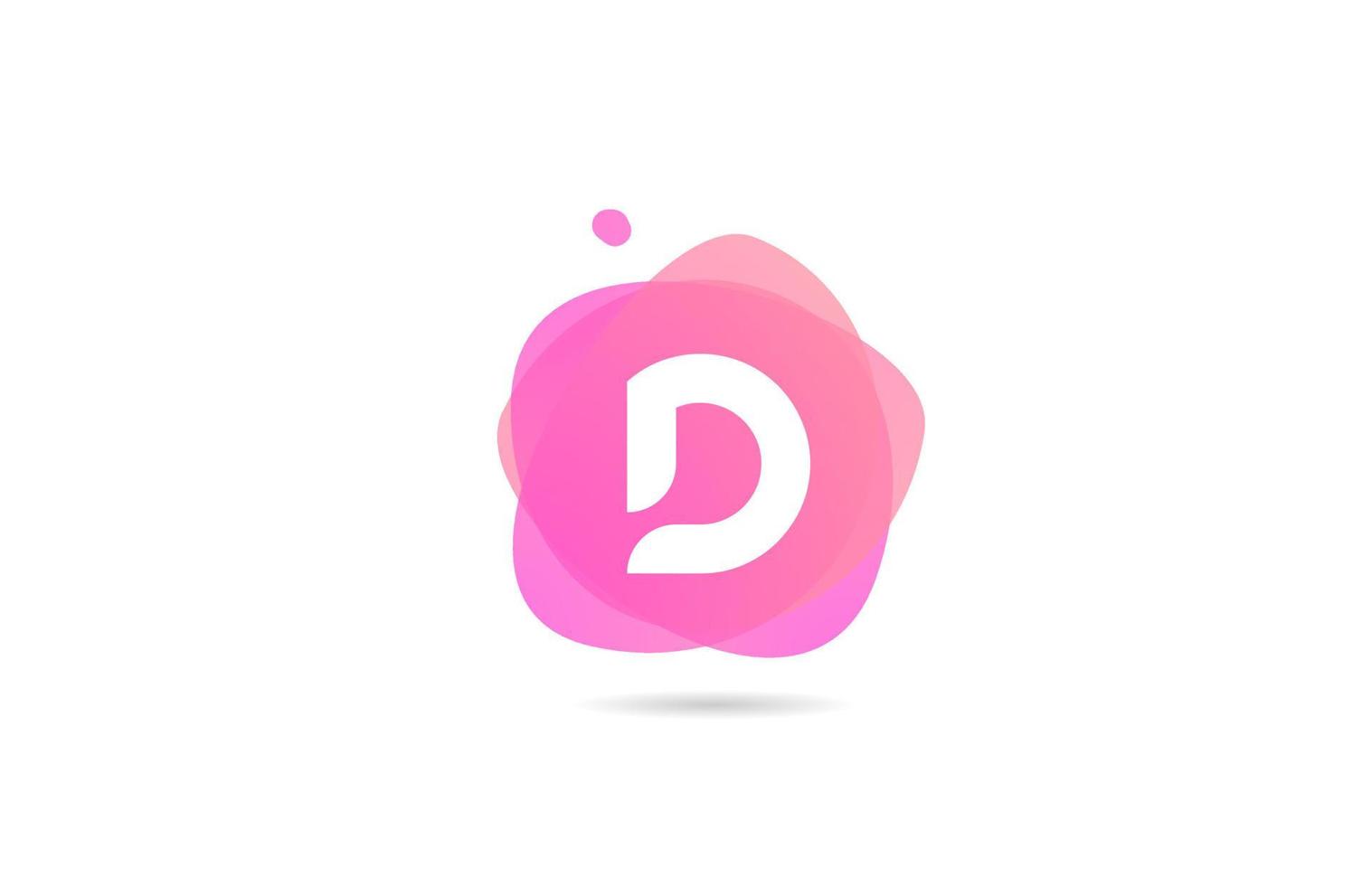 logo de lettre d'alphabet rose blanc d pour entreprise et entreprise avec un design dégradé. modèle pastel pour l'identité d'entreprise vecteur
