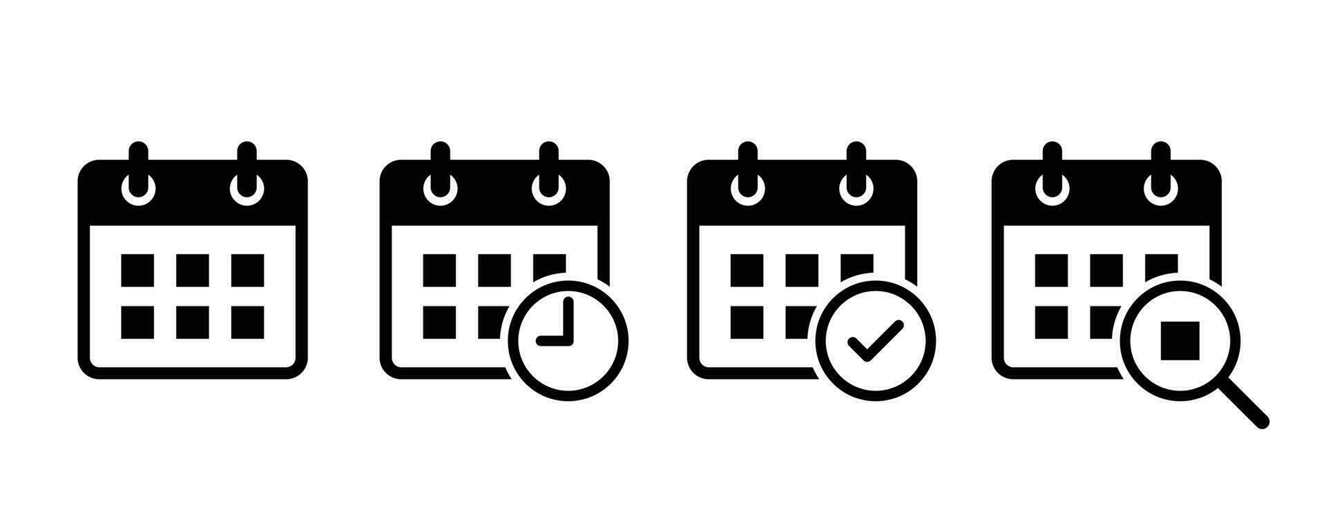 calendrier icône ensemble. calendrier vecteur symboles