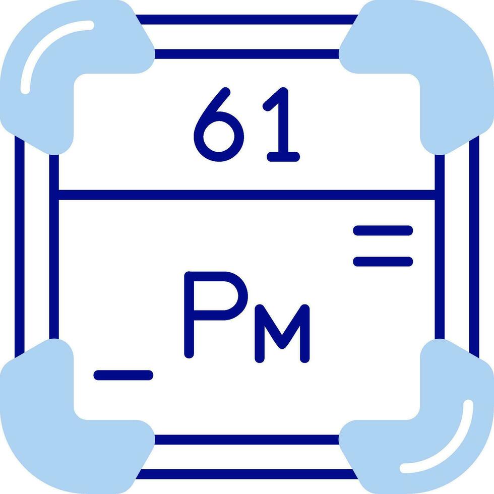 prométhium ligne rempli icône vecteur