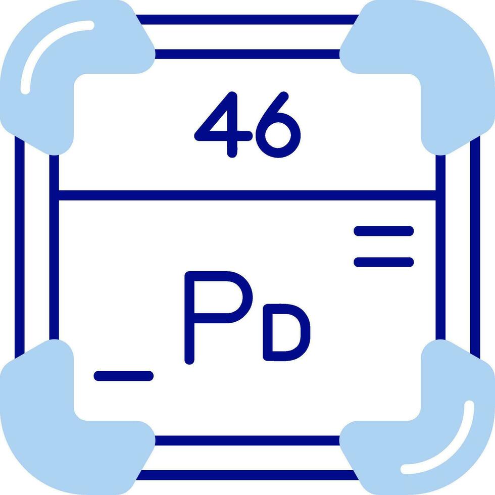 palladium ligne rempli icône vecteur