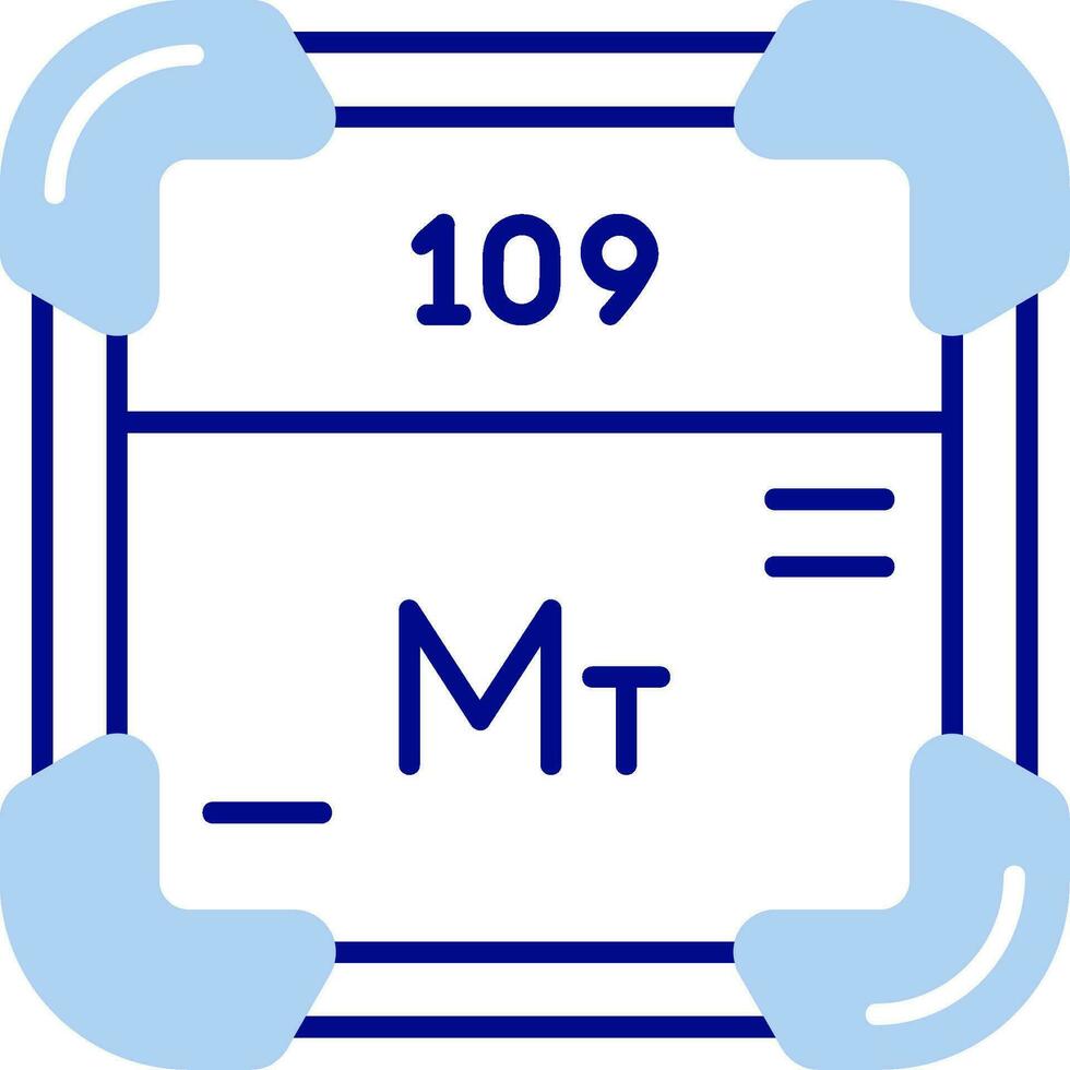 meitnerium ligne rempli icône vecteur