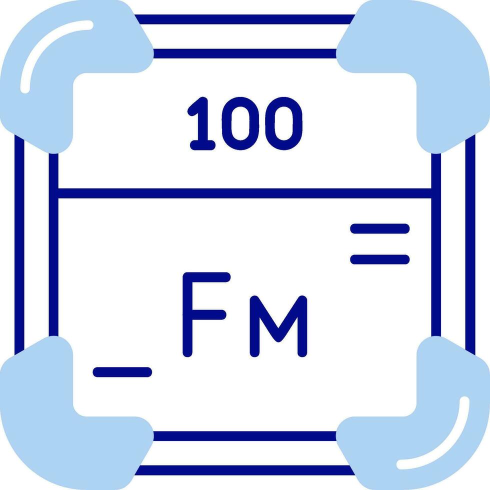 fermium ligne rempli icône vecteur