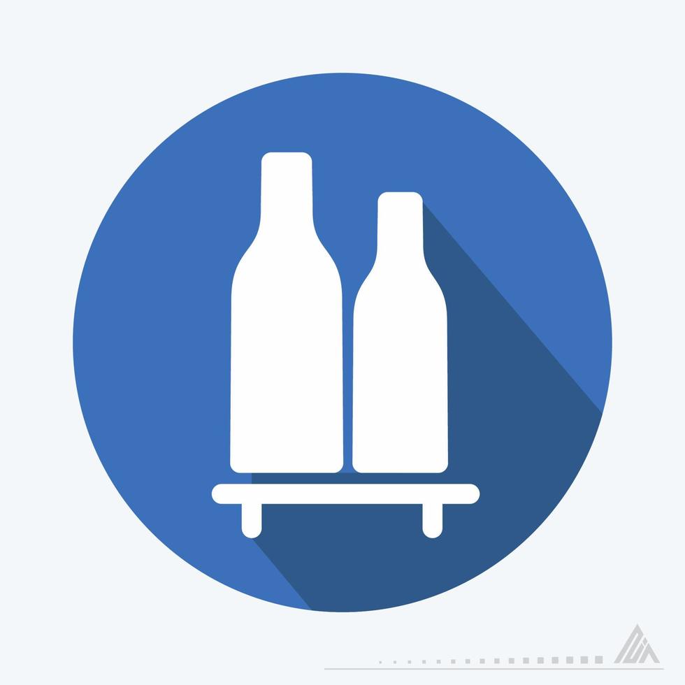 illustration vectorielle de l'étagère des bouteilles - style plat vecteur