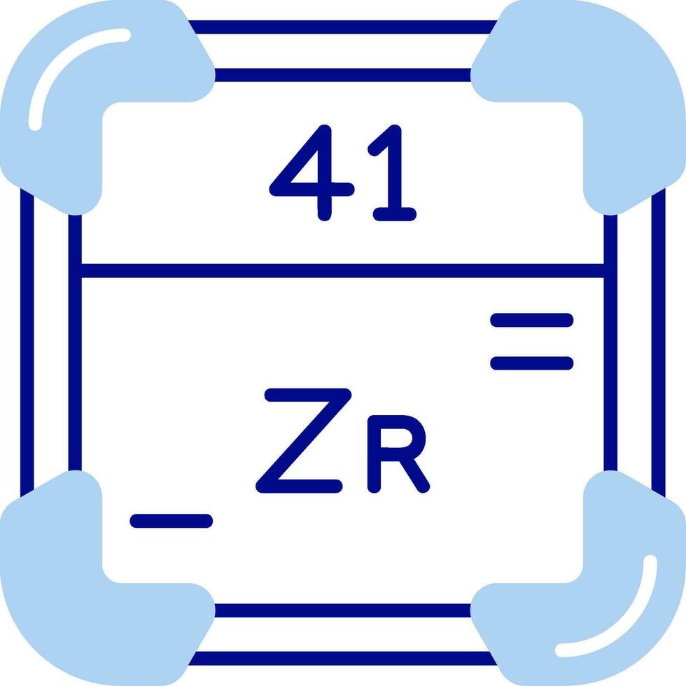 zirconium ligne rempli icône vecteur