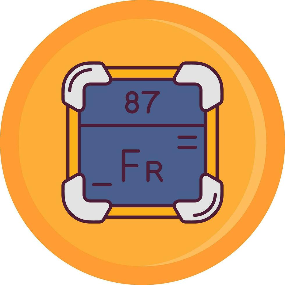 francium ligne rempli icône vecteur