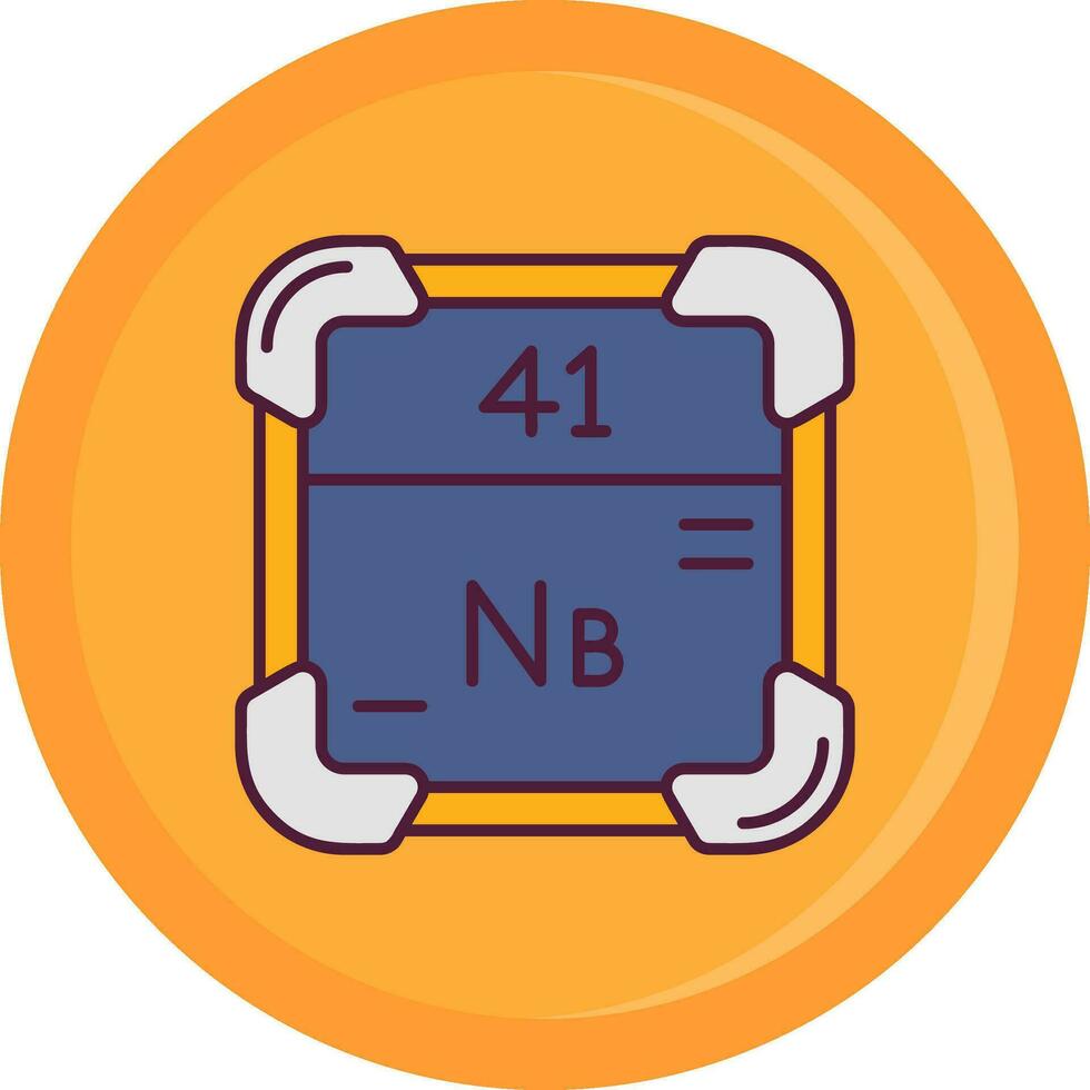niobium ligne rempli icône vecteur
