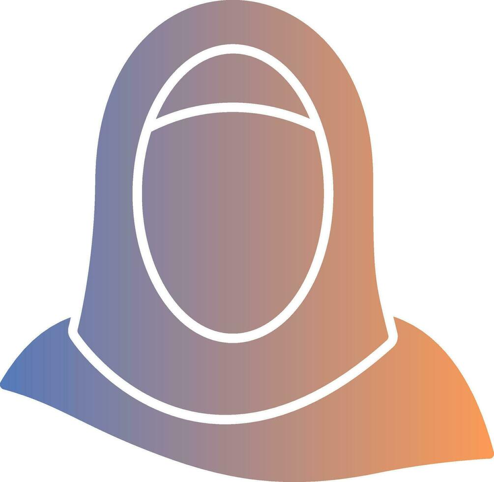 icône de dégradé hijab vecteur