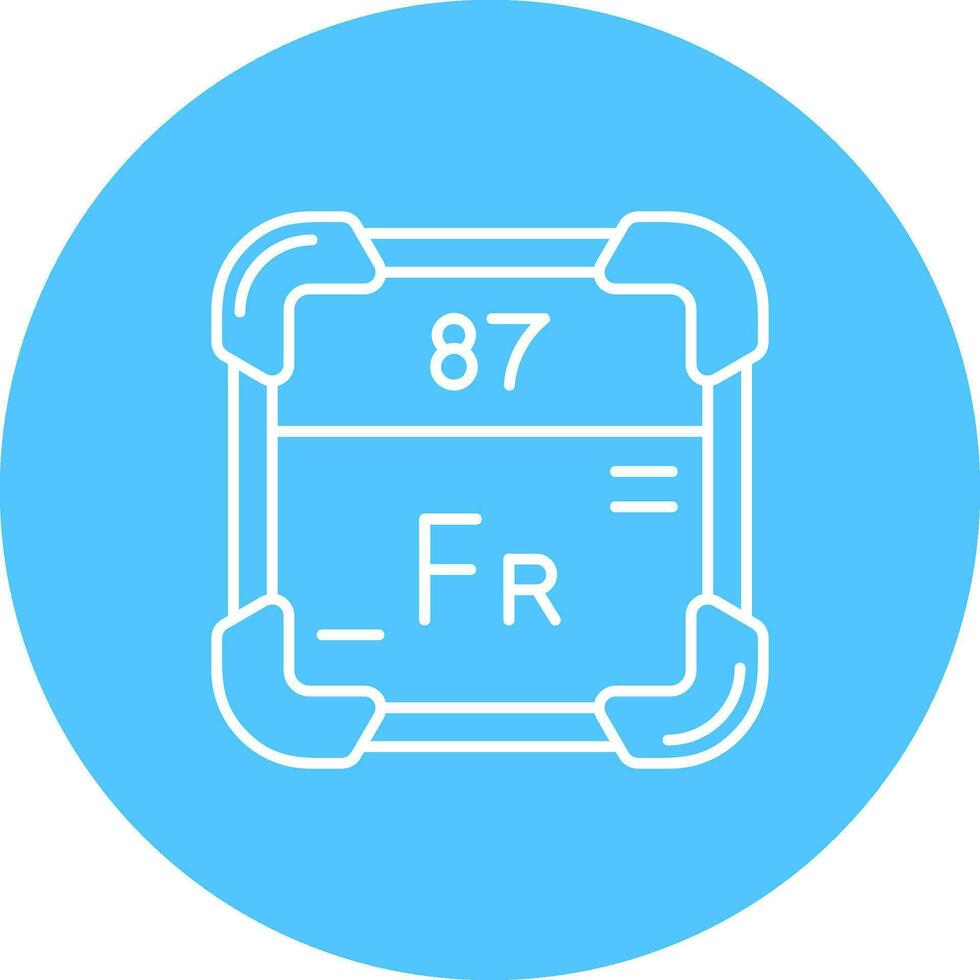 francium ligne Couleur cercle icône vecteur