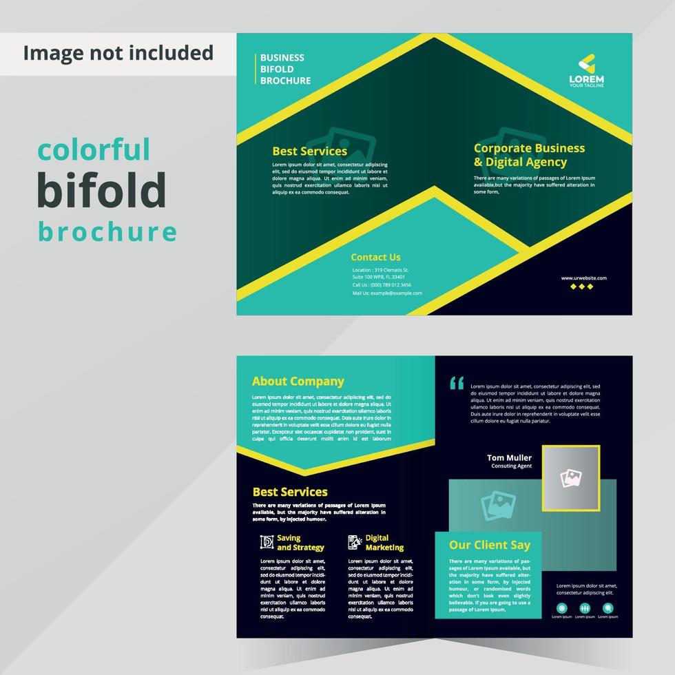 modèle de conception de page de couverture de magazine de conception de brochure bi-pli coloré créatif vecteur