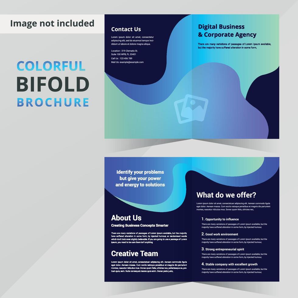 modèle de vecteur de page de couverture de magazine de conception de brochure bi-pli coloré d'entreprise