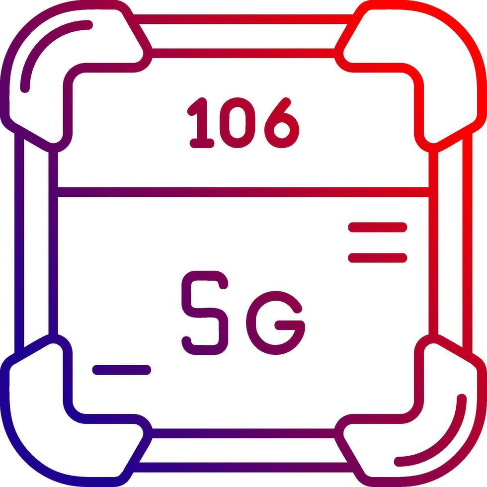 seaborgium ligne pente icône vecteur