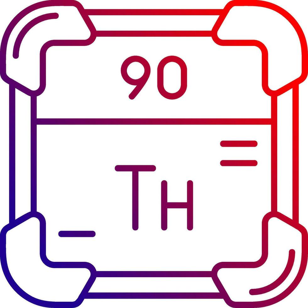 thorium ligne pente icône vecteur