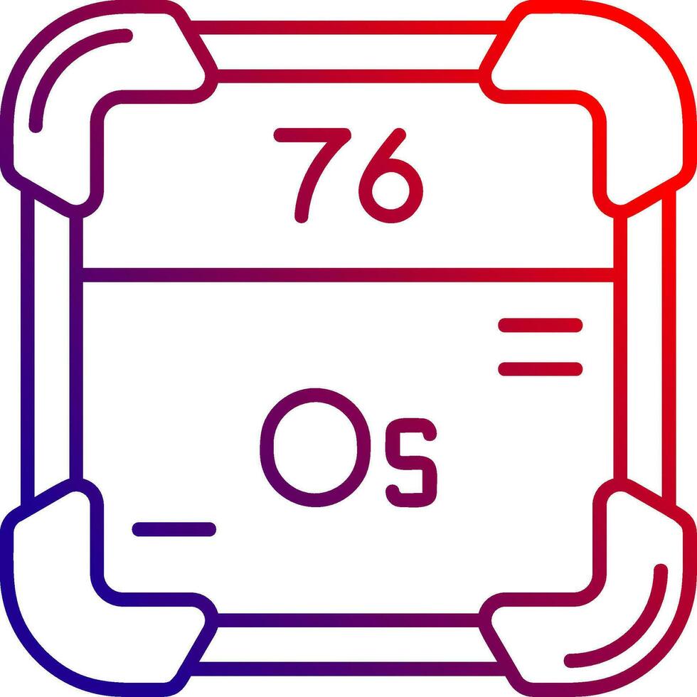 osmium ligne pente icône vecteur