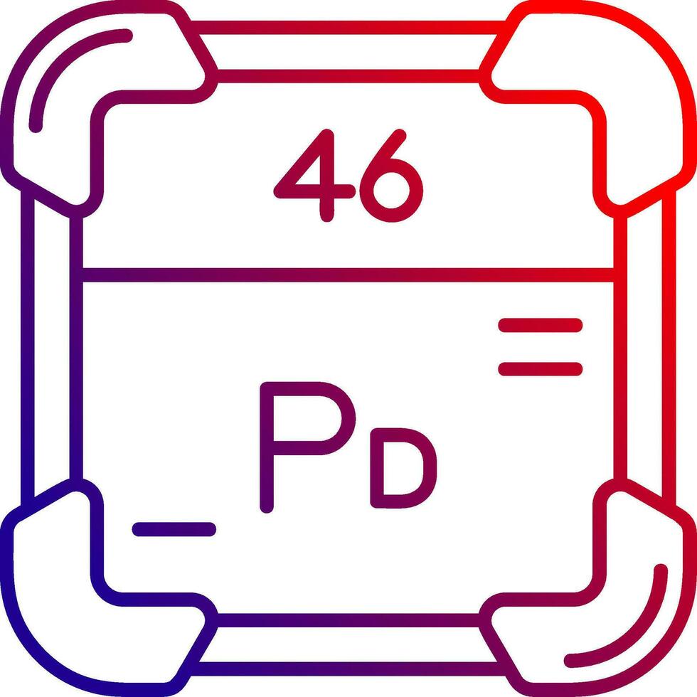 palladium ligne pente icône vecteur