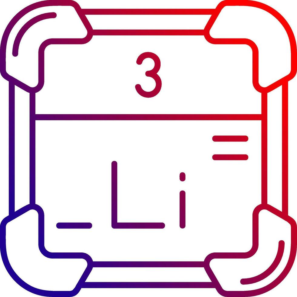 lithium ligne pente icône vecteur