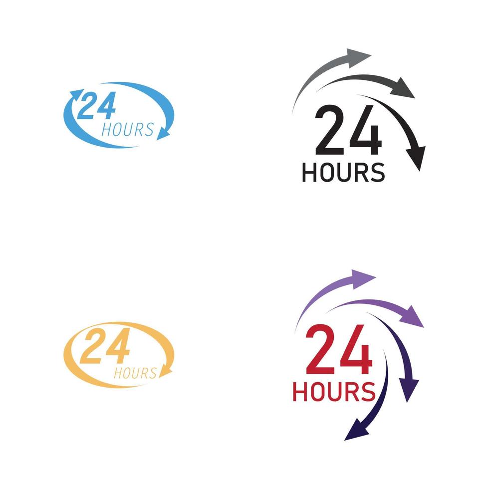 Modèle de conception d'illustration vectorielle de logo 24 heures vecteur