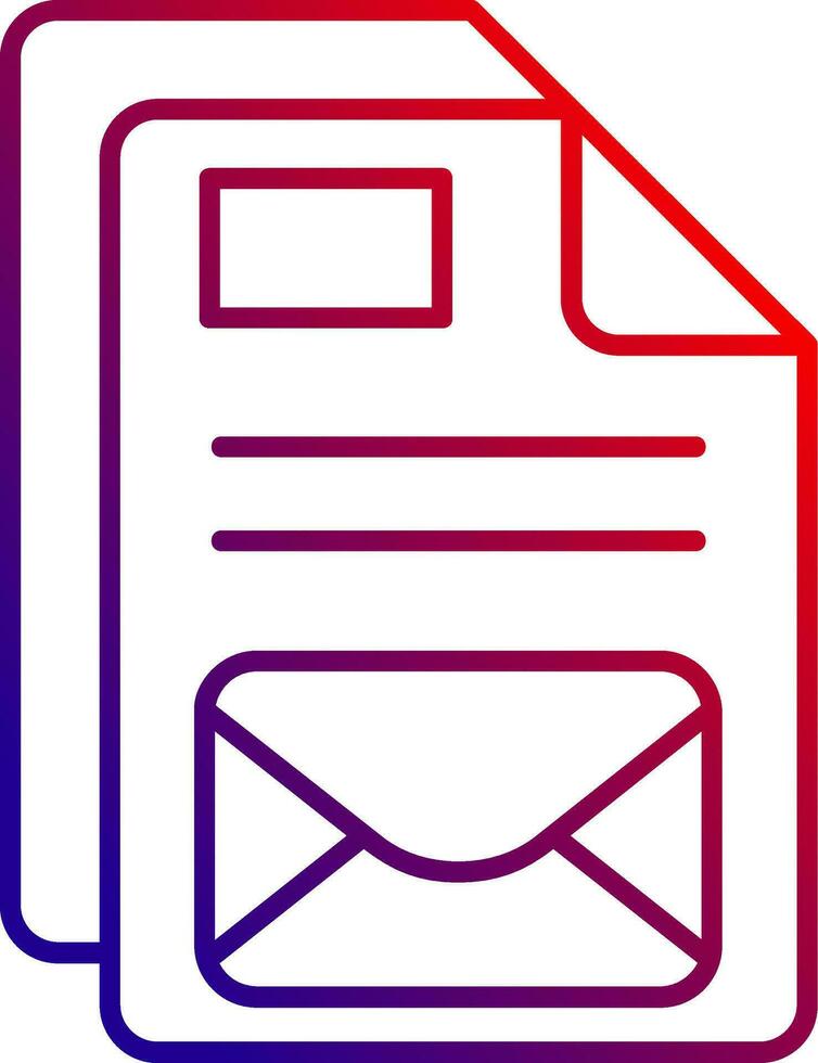 icône de dégradé de ligne de courrier électronique vecteur