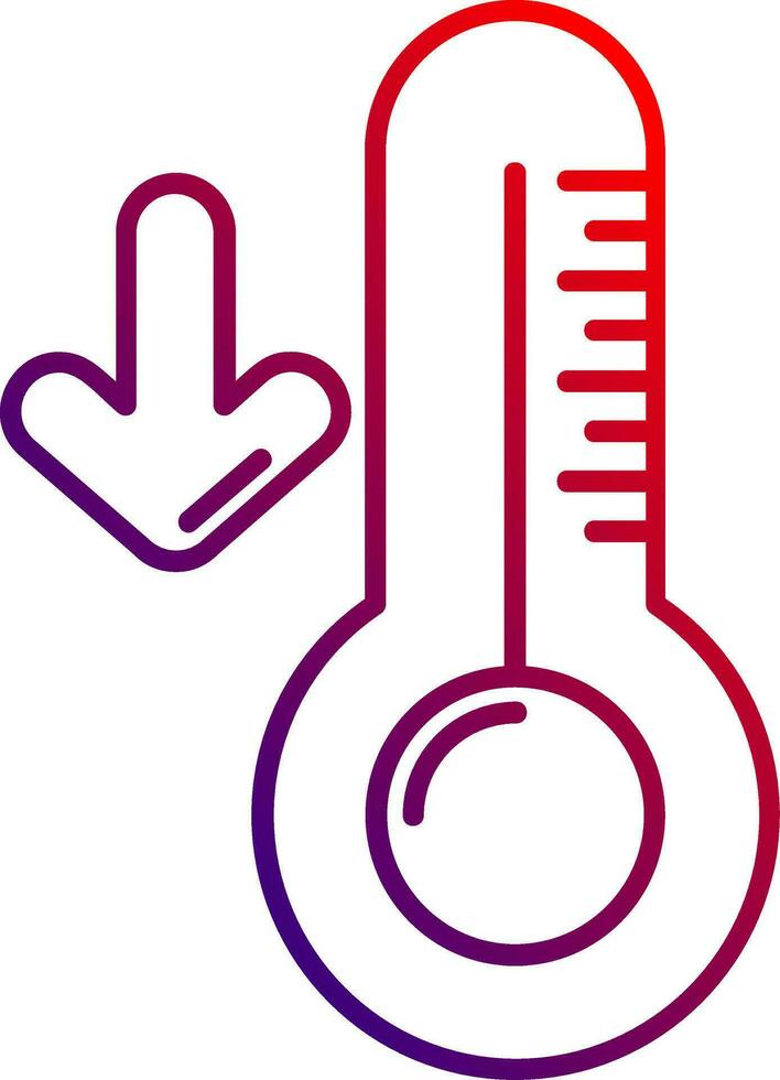 icône de gradient de ligne basse température vecteur
