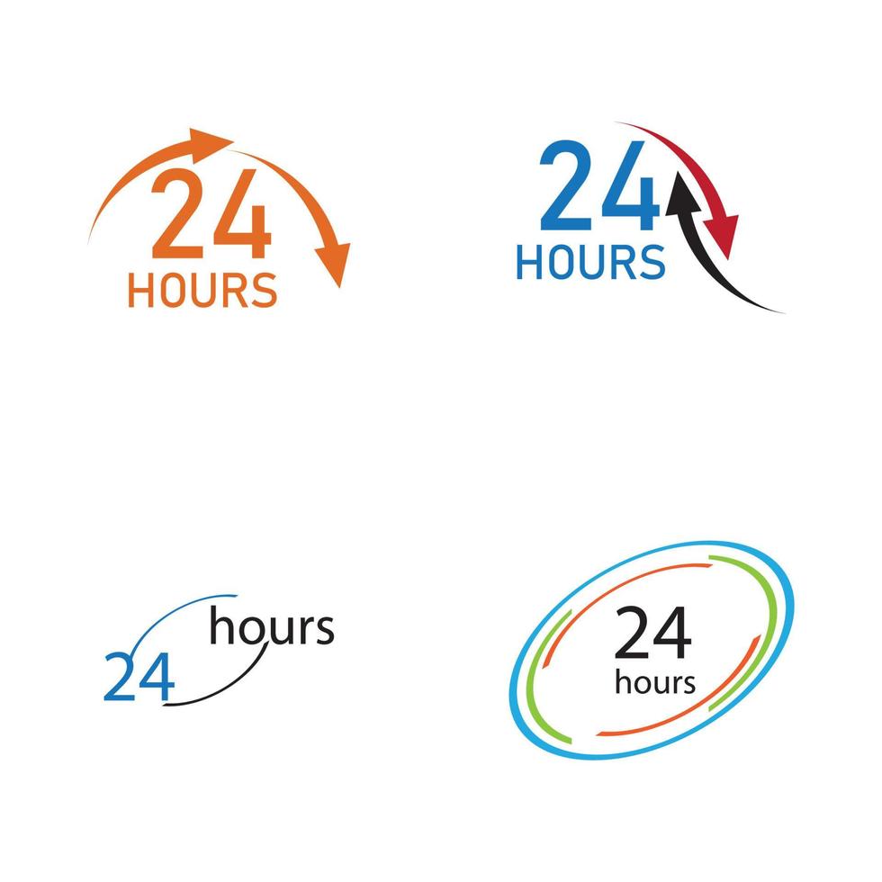 Modèle de conception d'illustration vectorielle de logo 24 heures vecteur