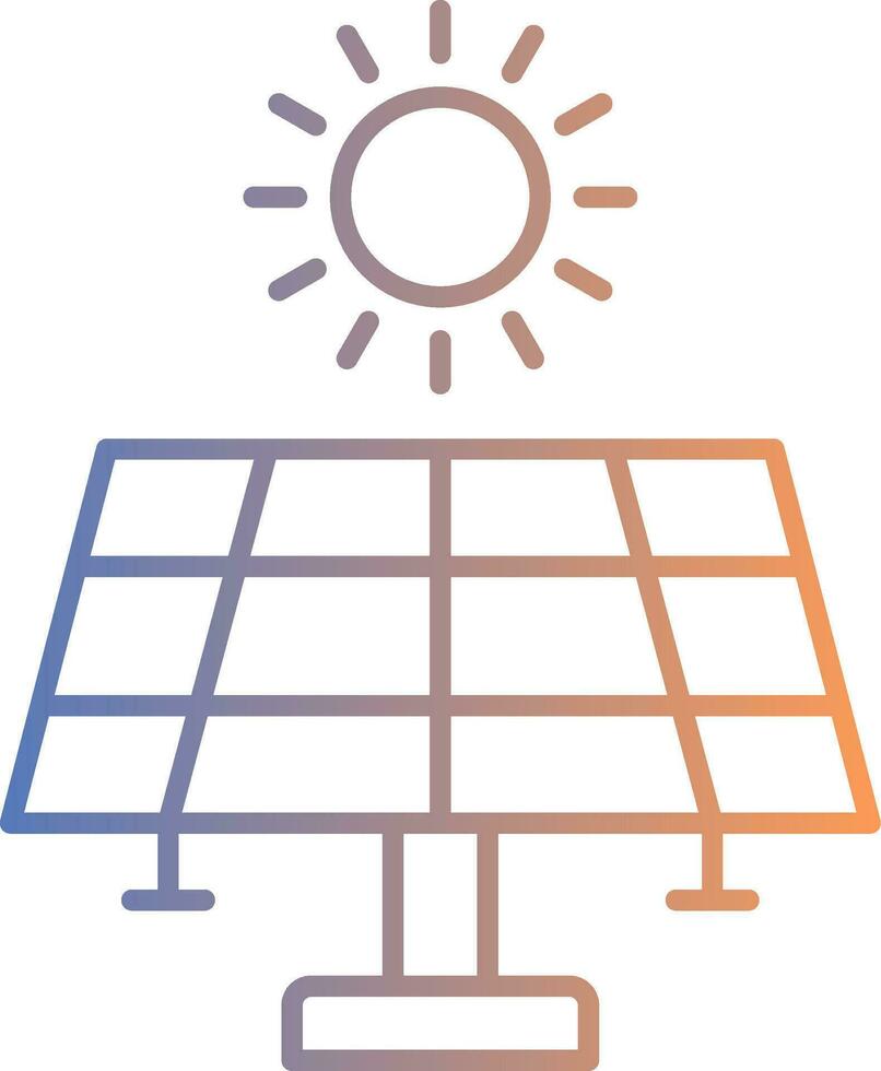 icône de gradient de ligne d'énergie solaire vecteur