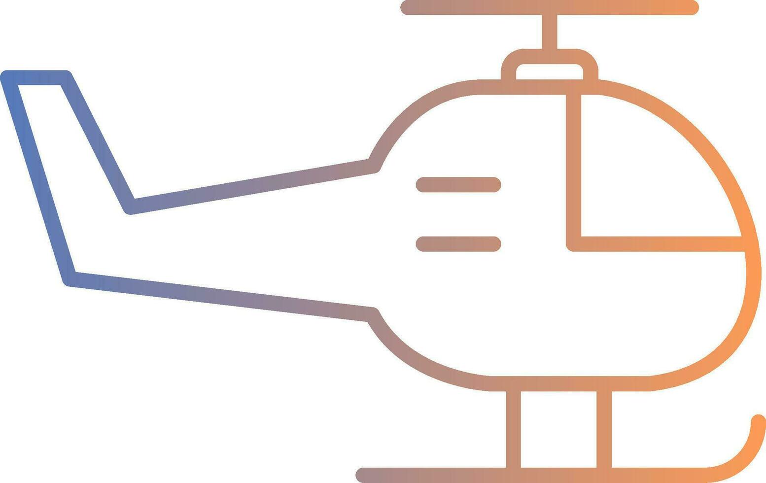 icône de dégradé de ligne d'hélicoptère vecteur