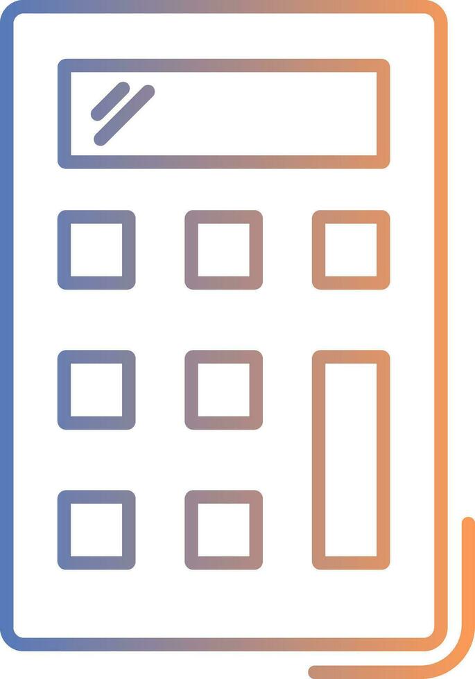 icône de gradient de ligne de calculatrice vecteur