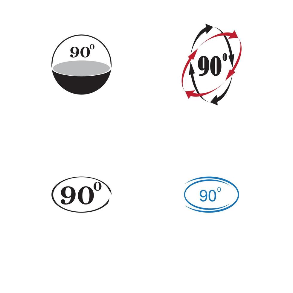 icône de signe d'angle 90 degrés. symbole mathématique de la géométrie. angle droit. icône plate classique. cercles colorés. vecteur