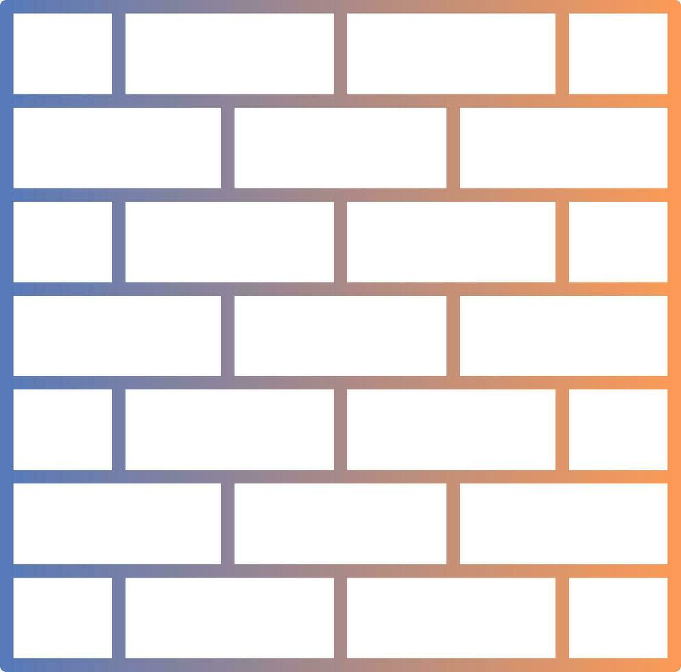 icône de dégradé de ligne brickwall vecteur
