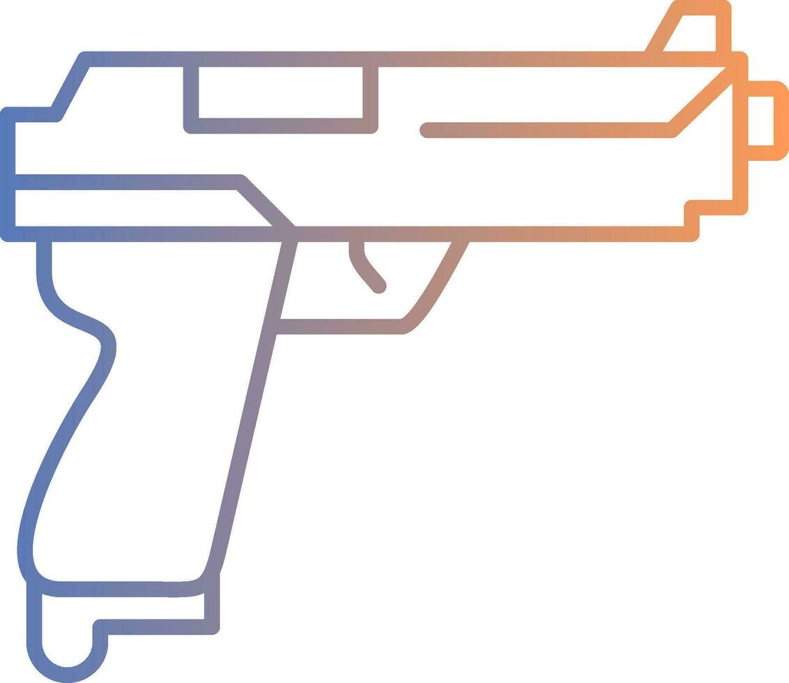 icône de dégradé de ligne de pistolet vecteur