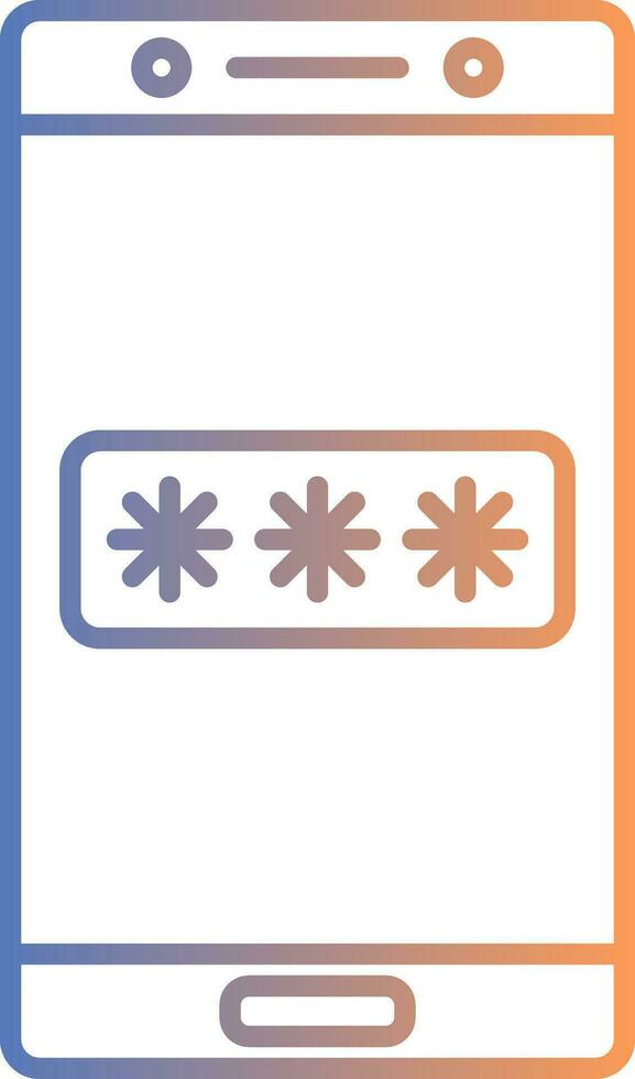 icône de dégradé de ligne de mot de passe vecteur