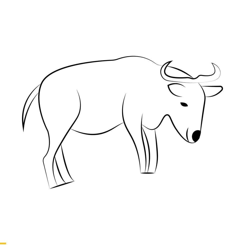 création de logo vectoriel buffalo line art pour les entreprises et les entreprises