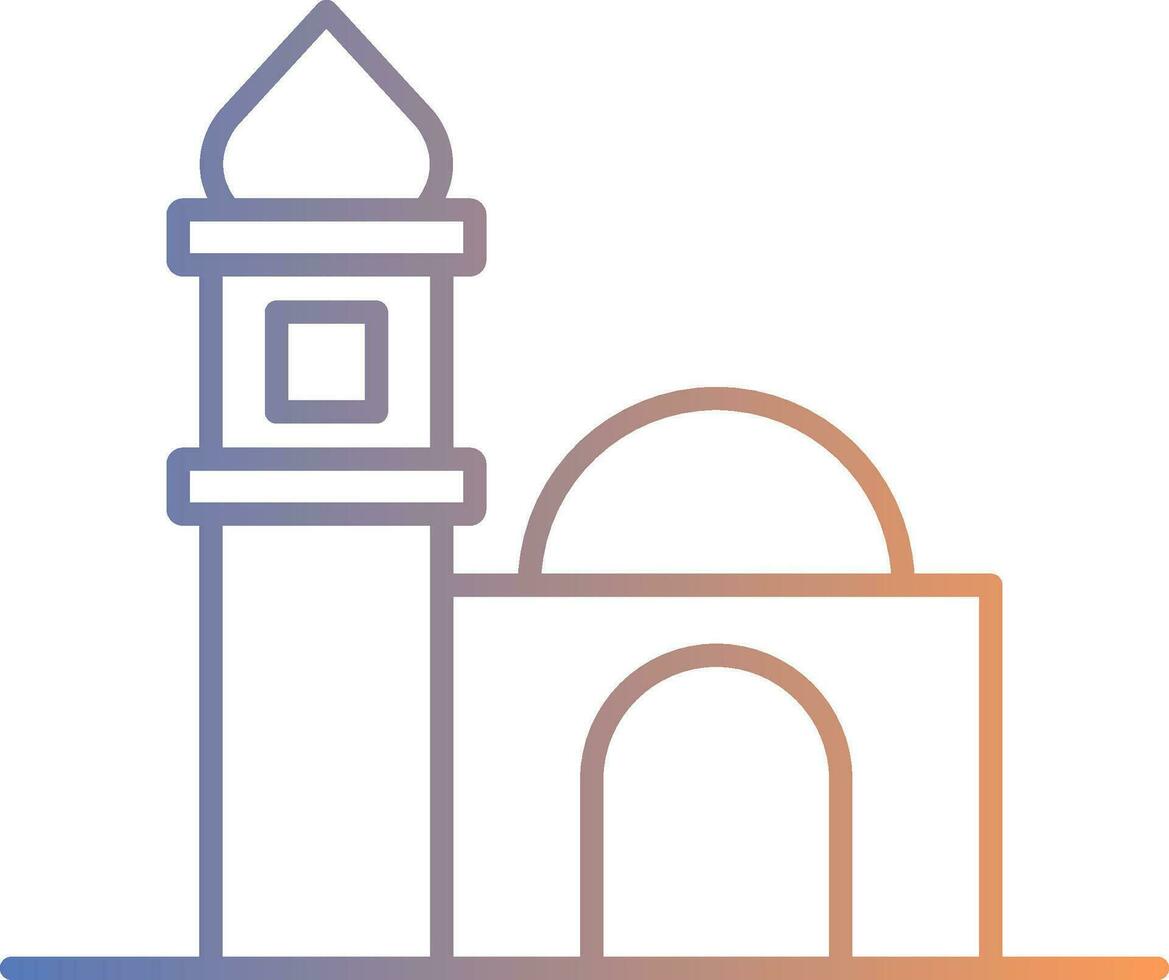 icône de dégradé de ligne de mosquée vecteur