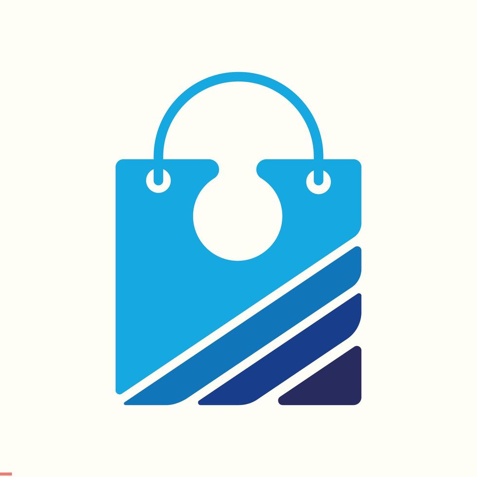 logo de sac à provisions unique de commerce électronique pour les entreprises et les entreprises vecteur